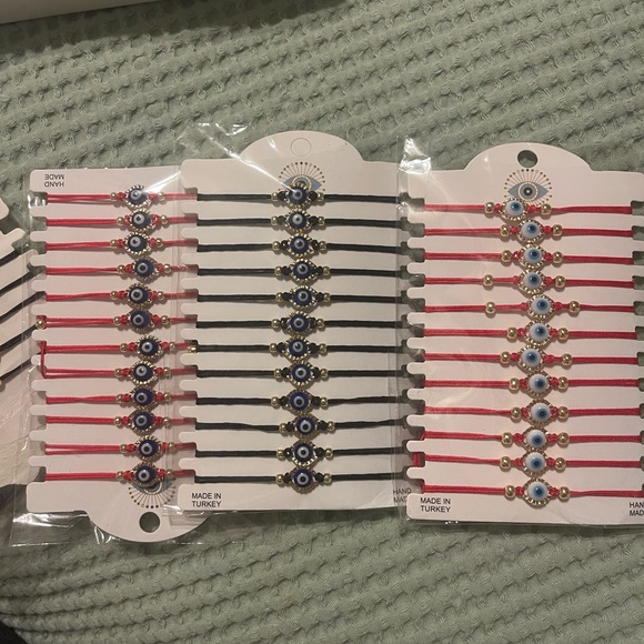 Handmade Evil Eye Silver Plate Bracelet - Picture 1 of 10